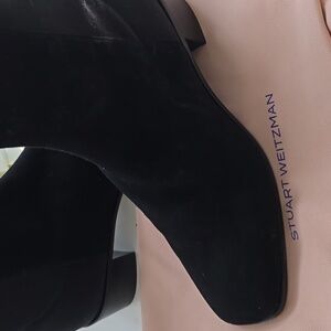 Stuart Weitzman Suede Booties Square Toe New 7.5b